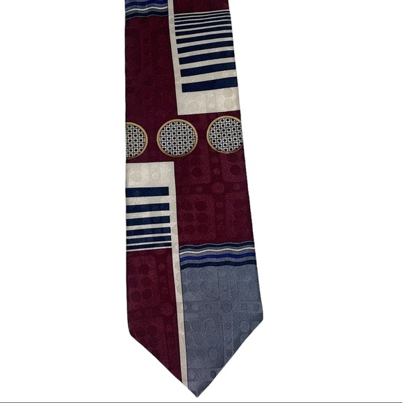 OSCAR De La Renta Mens Silk Geometric Tie - Picture 1 of 5